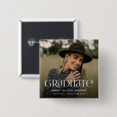 Modern Afstuderen Custom Photo Afstuderen Vierkante Button 5,1 Cm (Voorkant /achterkant)
