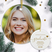 Modern Afstuderen Custom Photo Eenvoudig Afstudere Keramisch Ornament