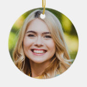 Modern Afstuderen Custom Photo Eenvoudig Afstudere Keramisch Ornament (Voorkant)