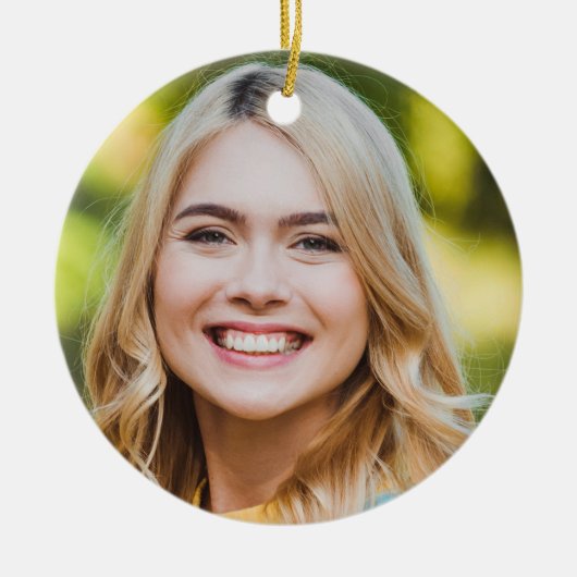 Modern Afstuderen Custom Photo Eenvoudig Afstudere Keramisch Ornament (Voorkant)