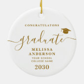 Modern Afstuderen Custom Photo Eenvoudig Afstudere Keramisch Ornament (Achterkant)