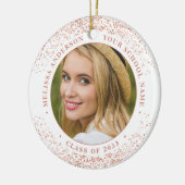 Modern Afstuderen Custom Photo Roos Goud Afstudere Keramisch Ornament (Links)