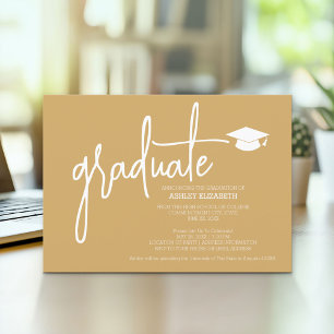 Modern Afstuderen Custom Trendy Gold Afstudeerder Kaart