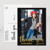 Modern Afstuderen Dank je Afstuderen Foto Gold Briefkaart (Voorkant / Achterkant)