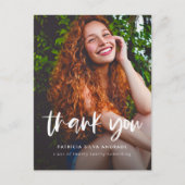 Modern Afstuderen Dank u Foto Eenvoudige Bedankt Briefkaart (Voorkant)