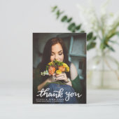 Modern Afstuderen Dank u Typografie Foto Briefkaart (Staand voorkant)