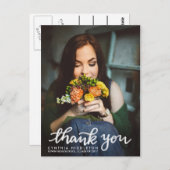 Modern Afstuderen Dank u Typografie Foto Briefkaart (Voorkant / Achterkant)