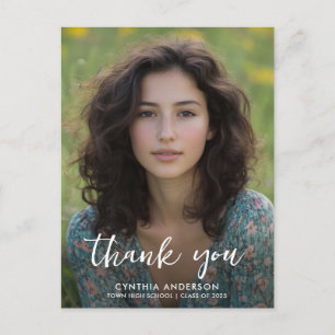 Modern Afstuderen Dank u Typografie Foto Briefkaart