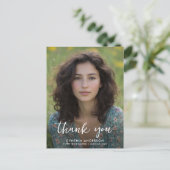 Modern Afstuderen Dank u Typografie Foto Briefkaart (Staand voorkant)