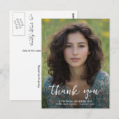 Modern Afstuderen Dank u Typografie Foto Briefkaart (Voorkant / Achterkant)