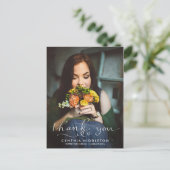 Modern Afstuderen Dank u Typografie Foto Briefkaart (Staand voorkant)