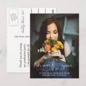 Modern Afstuderen Dank u Typografie Foto Briefkaart (Voorkant / Achterkant)