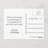 Modern Afstuderen Dank u Typografie Foto Briefkaart (Achterkant)