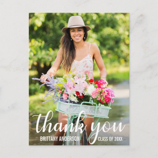 Modern Afstuderen Dank u wel Foto W (leeg achteraa Briefkaart (Voorkant)