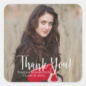 Modern Afstuderen Dank u wel Typografie Vierkante Sticker (Voorkant)