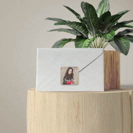 Modern Afstuderen Dank u wel Typografie Vierkante Sticker