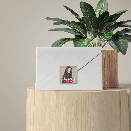 Modern Afstuderen Dank u wel Typografie Vierkante Sticker