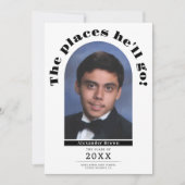 Modern Afstuderen De Plaatsen Fotoaankondiging Kaart (Voorkant)