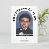 Modern Afstuderen De Plaatsen Fotoaankondiging Kaart (Staand voorkant)