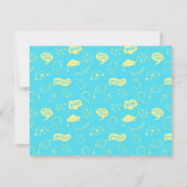 Modern Afstuderen Doodle Blue Limoen Dank u Notitiekaartje (Achterkant)