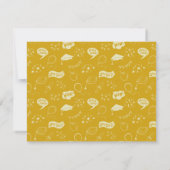 Modern Afstuderen Doodle Yellow Bedankt Notitiekaartje (Achterkant)