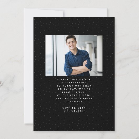 Modern afstuderen eenvoudig twee foto afstuderen kaart (Achterkant)