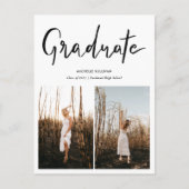 Modern Afstuderen Elegant Script | Afstudeerder tw Aankondigingskaart (Voorkant)