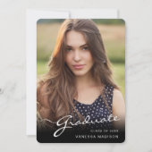 Modern Afstuderen elegant script | Foto van Trendy Aankondiging (Voorkant)