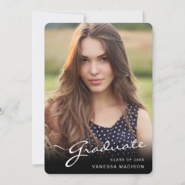 Modern Afstuderen elegant script | Foto van Trendy Aankondiging