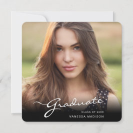 Modern Afstuderen elegant script | Foto van Trendy Aankondiging