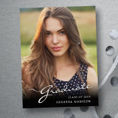 Modern Afstuderen elegant script | Foto van Trendy Briefkaart