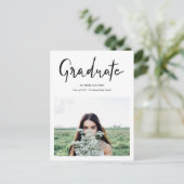 Modern Afstuderen elegant script handgeschreven |  Aankondigingskaart (Staand voorkant)