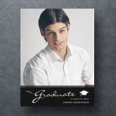 Modern Afstuderen | Elegant Script Trendy 1 Foto Briefkaart
