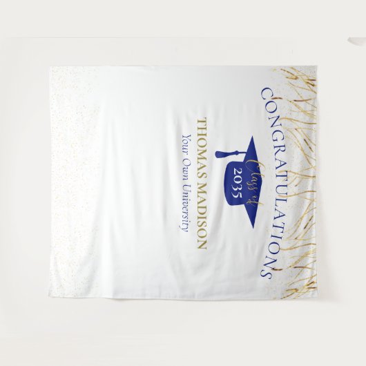 Modern Afstuderen Faux Streamers Achtergrond Wandkleed (Voorkant (horizontaal))