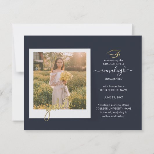 Modern Afstuderen Foto 2025 Afstuderen Aankondigin (Achterkant)