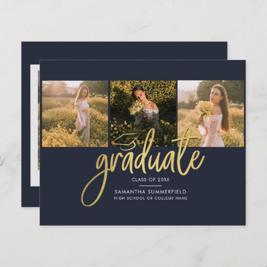 Modern Afstuderen Foto 2025 Afstuderen Aankondigin (Voorkant / Achterkant)