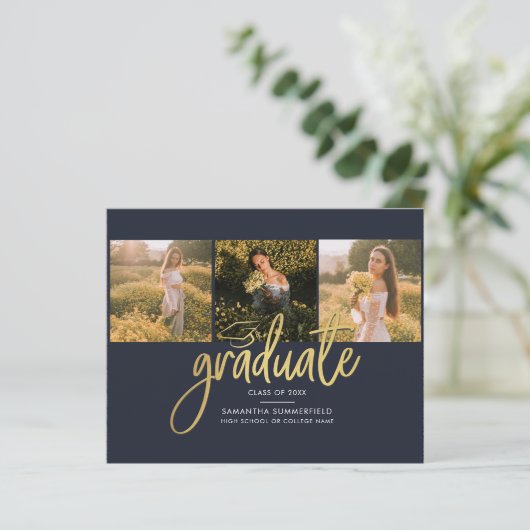 Modern Afstuderen Foto 2025 Afstuderen Aankondigin (Staand voorkant)