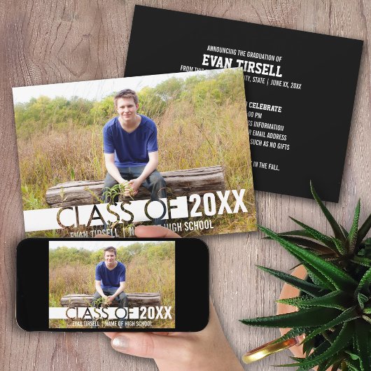 Modern Afstuderen Foto-aankondiging en Partij Kaart