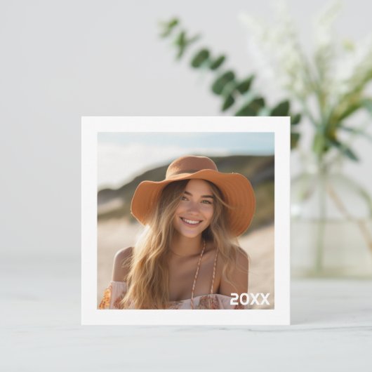 Modern Afstuderen Foto-aankondiging en Partij Kaart (Staand voorkant)