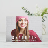 Modern Afstuderen Foto Aankondiging W Kaart (Staand voorkant)