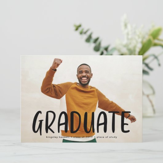 Modern AFSTUDEREN foto afstuderen Aankondiging (Staand voorkant)