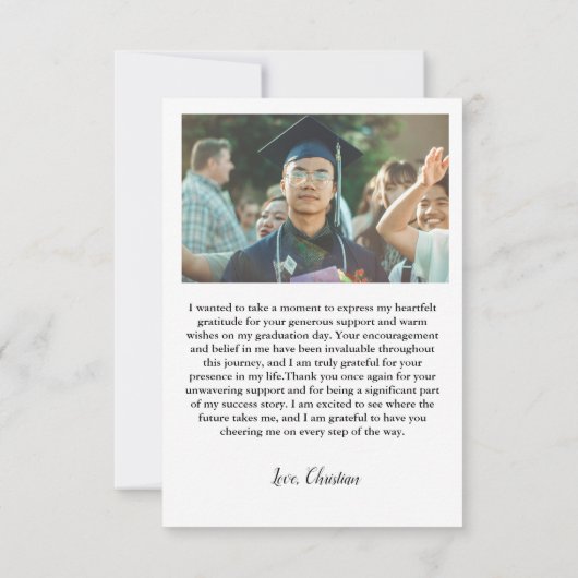 Modern Afstuderen Foto Afstuderen Hartelijk dank Kaart (Achterkant)