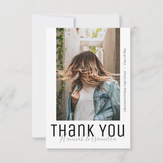 Modern Afstuderen Foto Bedankt Typografie Afstuder (Voorkant)