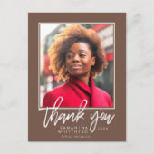 Modern Afstuderen foto bruin dank u Briefkaart (Voorkant)