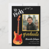 Modern Afstuderen Foto Cool Music Afstudeerfeest Kaart (Voorkant)