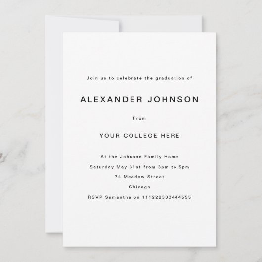 Modern Afstuderen Foto Cool Music Afstudeerfeest Kaart (Achterkant)