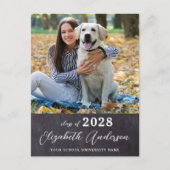 Modern Afstuderen Foto Custom Chalkboard Afstudere Aankondigingskaart (Voorkant)