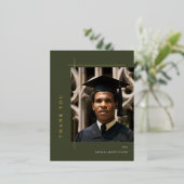 Modern Afstuderen foto Dank je Folie Uitnodiging Briefkaart (Staand Voorkant)