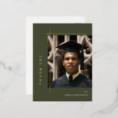 Modern Afstuderen foto Dank je Folie Uitnodiging Briefkaart (Voorkant / Achterkant)