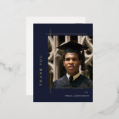 Modern Afstuderen foto Dank je Folie Uitnodiging Briefkaart (Voorkant / Achterkant)